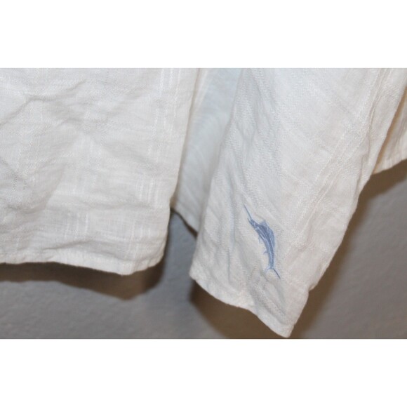 Tommy Bahama Ventana Plaid Linen Button Front Shirt Beige-Ivory 4XLB Big 4X - Picture 3 of 8